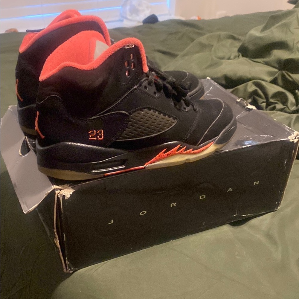 Jordan Black and Red Sneakers with Iconic Design